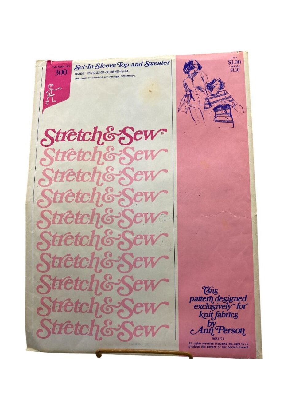 UNCUT Vintage Sewing PATTERN Stretch and Sew 300 by Ann Person, Ladies 1974 Set